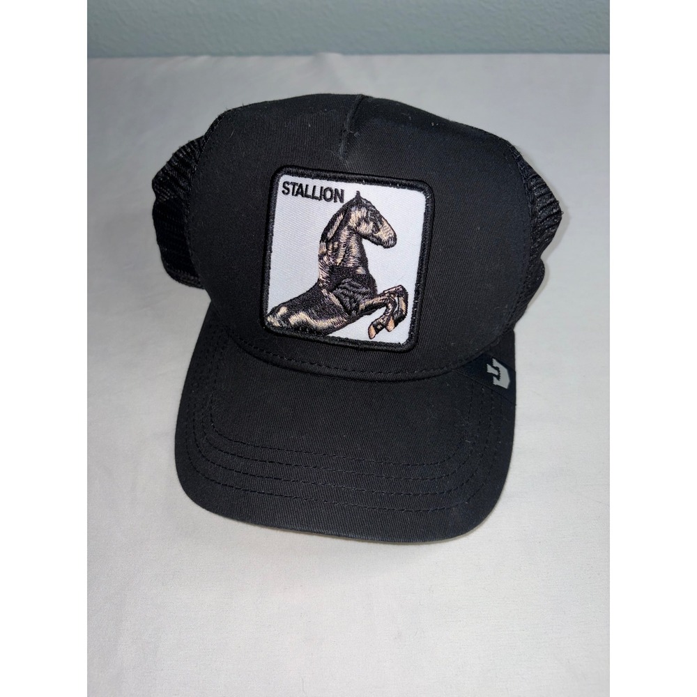 Goorin Bros The Farm Stallion Trucker Hat Black Mesh Snapback like new